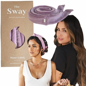Heatless Hair Curling Ribbon Wrap: The Sway Original Heatless Curling Ribbons | Luxe Velour | Mane Label Hair Co. (Lilac)