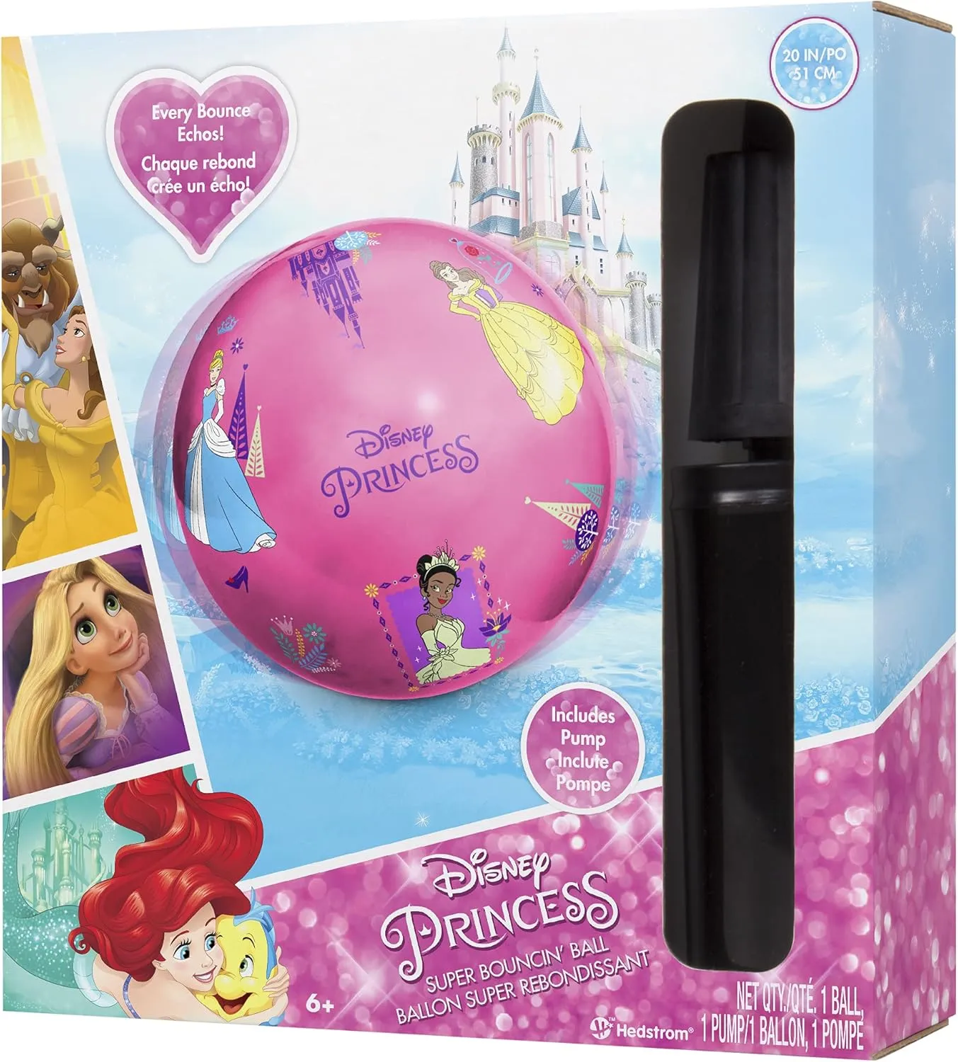 Hedstrom 20 inch Super Bouncing Ball with Pump, Disney Princess, 54-0705BX