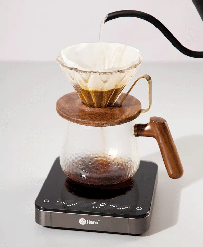 Hero Mirror Smart Coffee Scale with Timer, Kitchen Scale White/Black