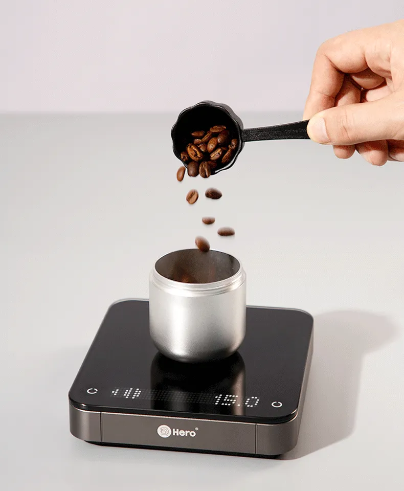 Hero Mirror Smart Coffee Scale with Timer, Kitchen Scale White/Black