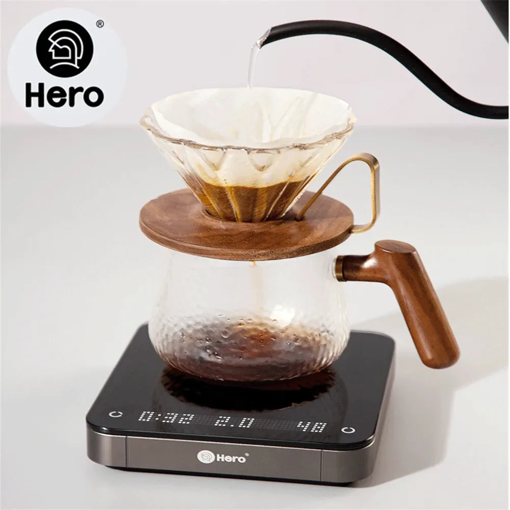 Hero Mirror Smart Coffee Scale with Timer, Kitchen Scale White/Black