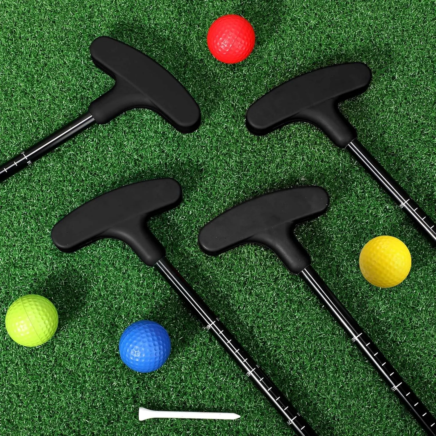 Hiboom 4 Pack Golf Putters for Men and Women Two Way Mini Golf Putter with 4 Balls Adjustable Length Kids Putter Bulk Right or Left Handed Golfers for Children Teenager Junior