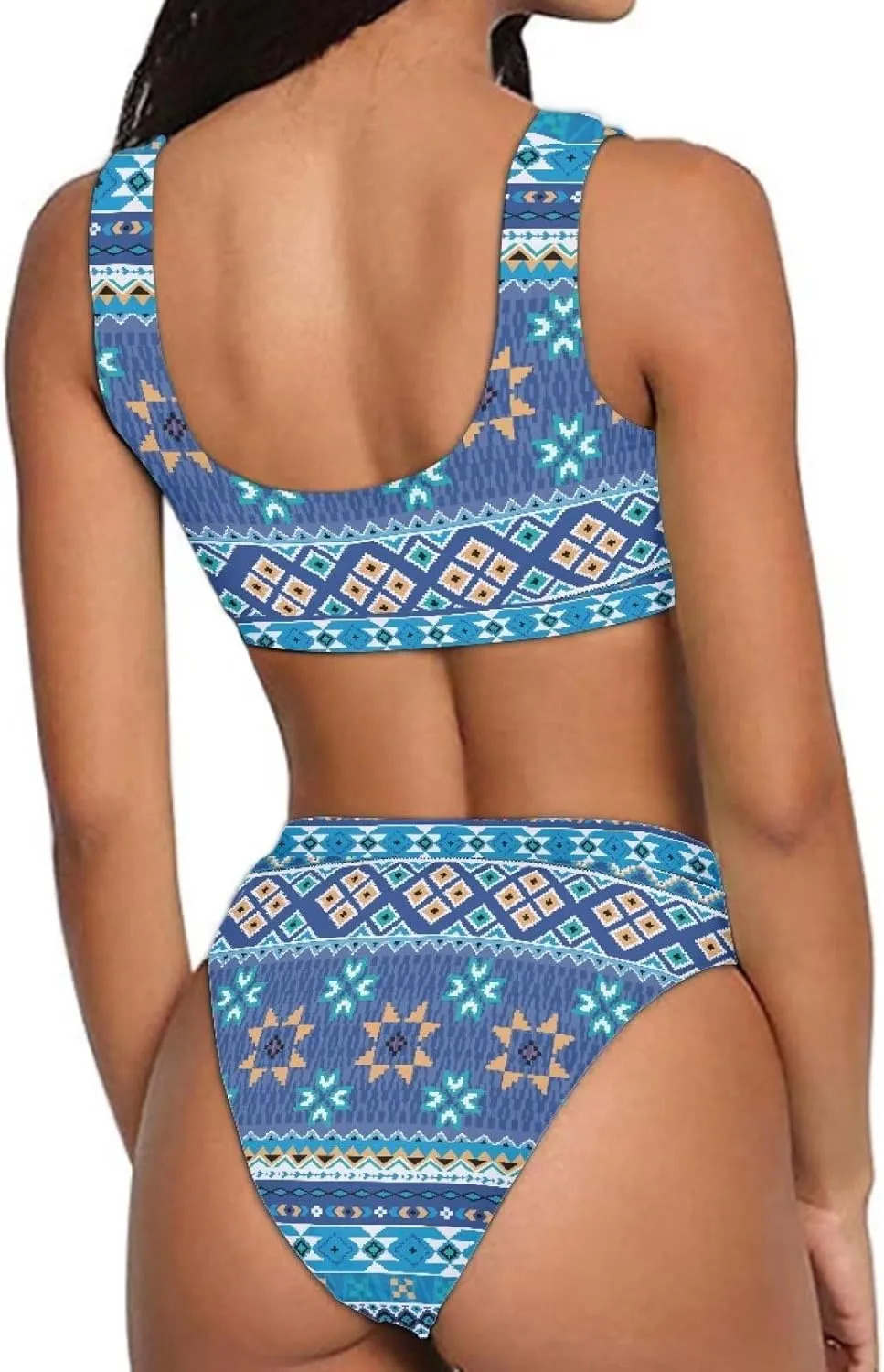 High Waisted 2 Piece Swimsuit,Bikini Sets for Women,Without Bra Pads Xs-5xl