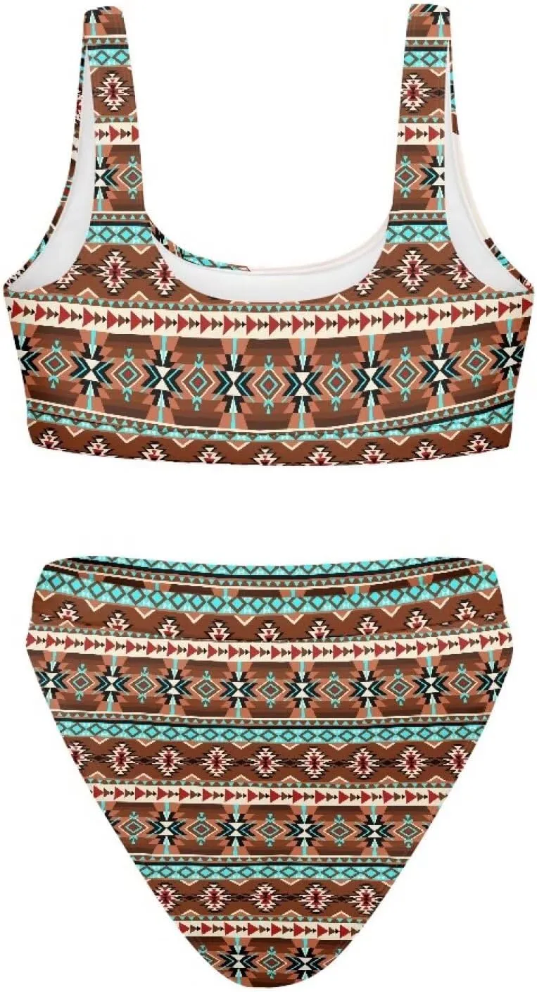 High Waisted 2 Piece Swimsuit,Bikini Sets for Women,Without Bra Pads Xs-5xl