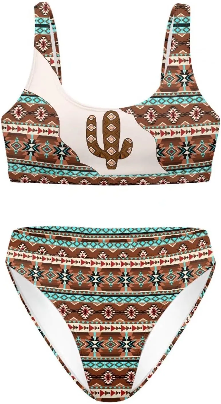 High Waisted 2 Piece Swimsuit,Bikini Sets for Women,Without Bra Pads Xs-5xl
