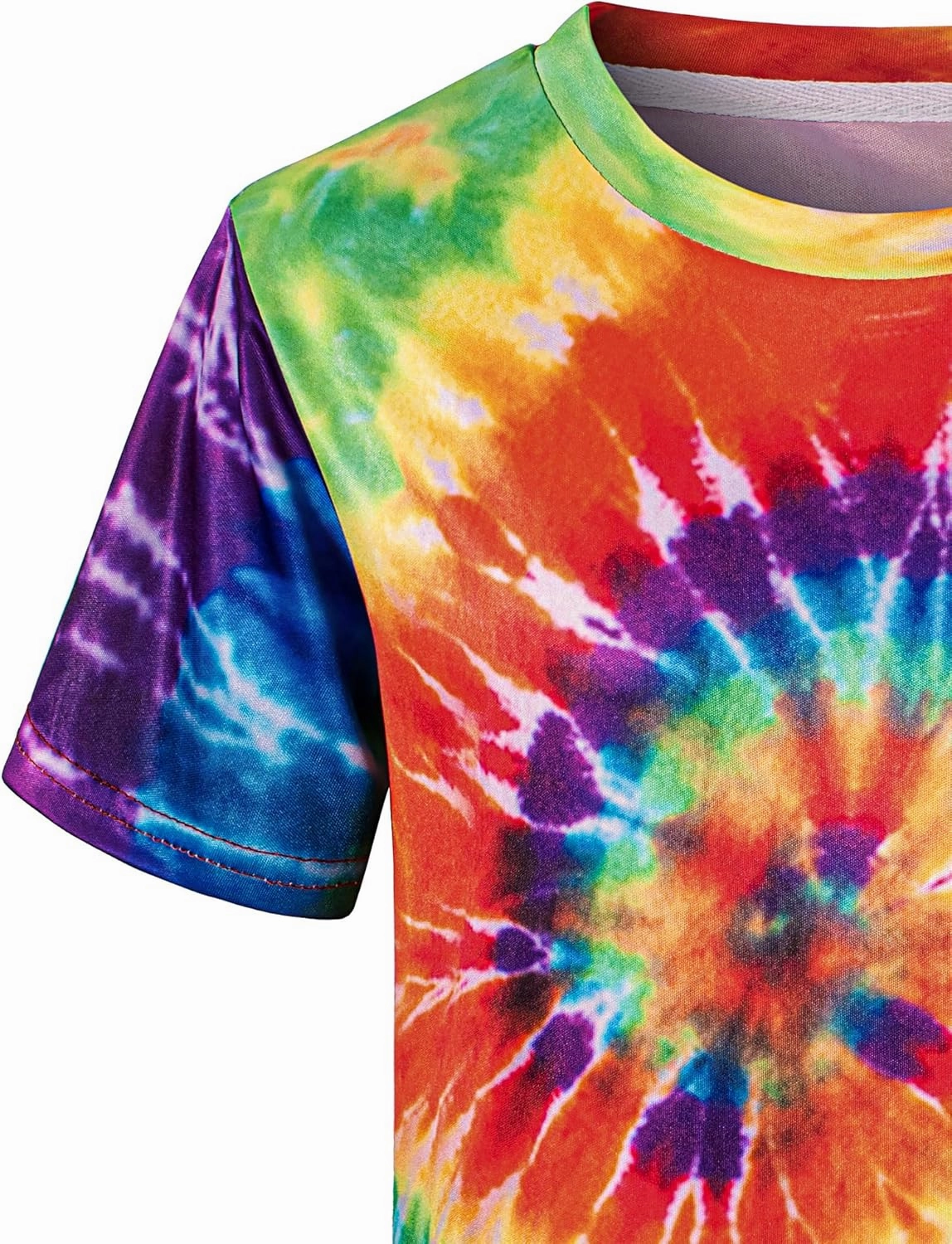 Hippie Costume for Men Momen 60s 70s Colorful T-Shirt 5 PCS Accessories Set for Theme Party