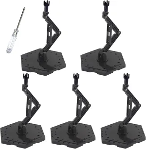 Hobby Action Base, Model Stand Hobby Display Stand Compatible with Gundam HG RG 1/144 Scale Figure Models, Black (5pcs)