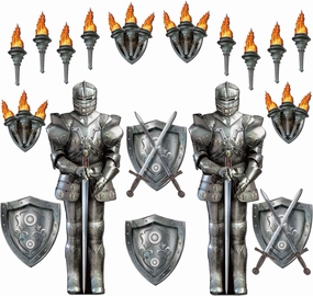 Honoson Medieval Party Decorations Knight Cut Out Castle Decorations Jointed Suit of Armor for VBS Birthday Halloween Medieval Renaissance Knight Party(20 Pcs)