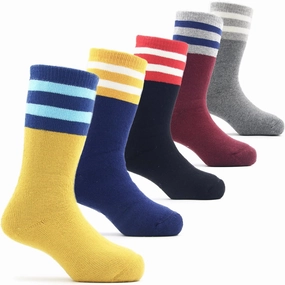 HowJoJo Boys Thick Fleece Socks Kids Winter Warm Thermal Crew Seamless Socks 5 Pack 5T/6T/7T/8T