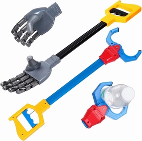 HyDren 2 Pcs Interactive Toy Grabber, Robot Hand and Claw, Intelligence Grabber Toys Robot Arm Claw Grab Pickup Reacher Tool for Early Learning Hand Eye Coordination Play, 18 Inch Long