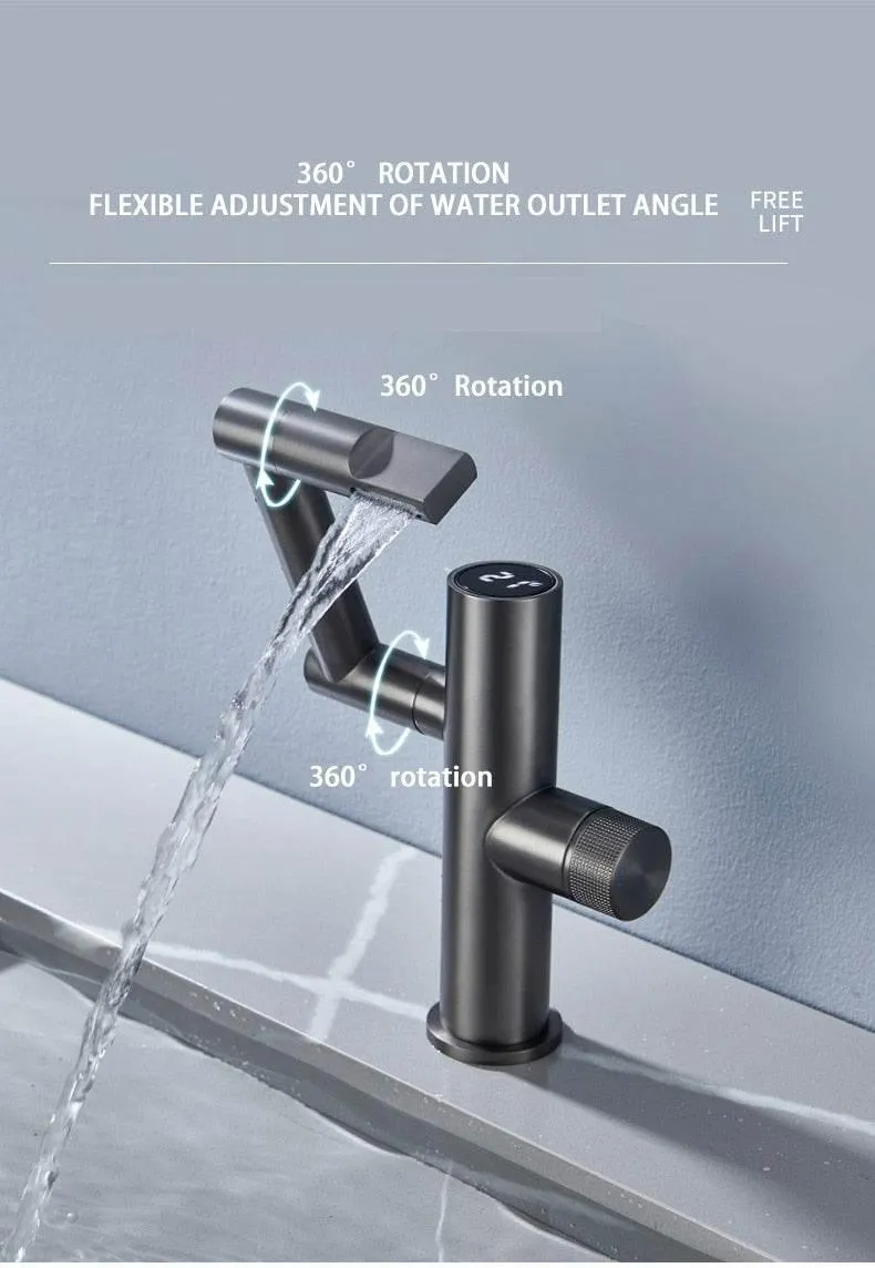 Hydroelectric Waterfall Faucet - Modern Rotating Design