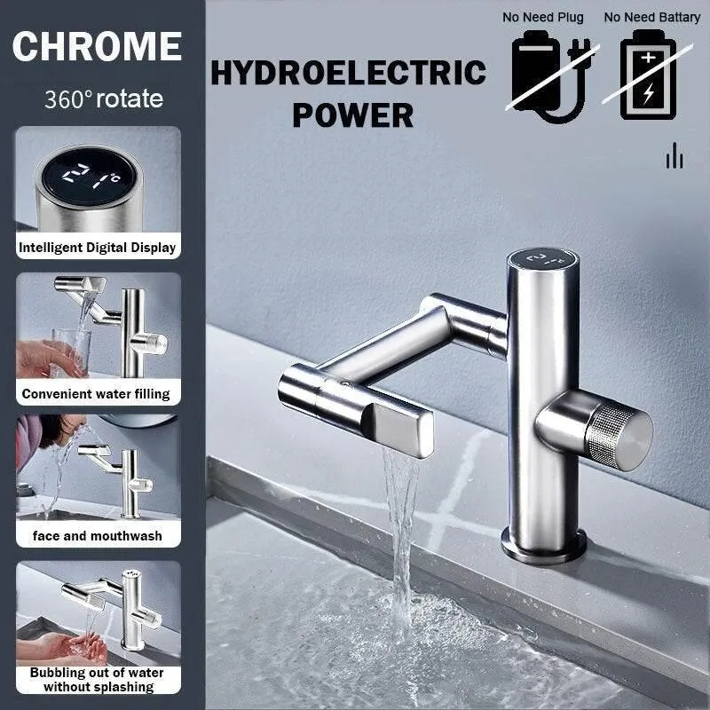 Hydroelectric Waterfall Faucet - Modern Rotating Design