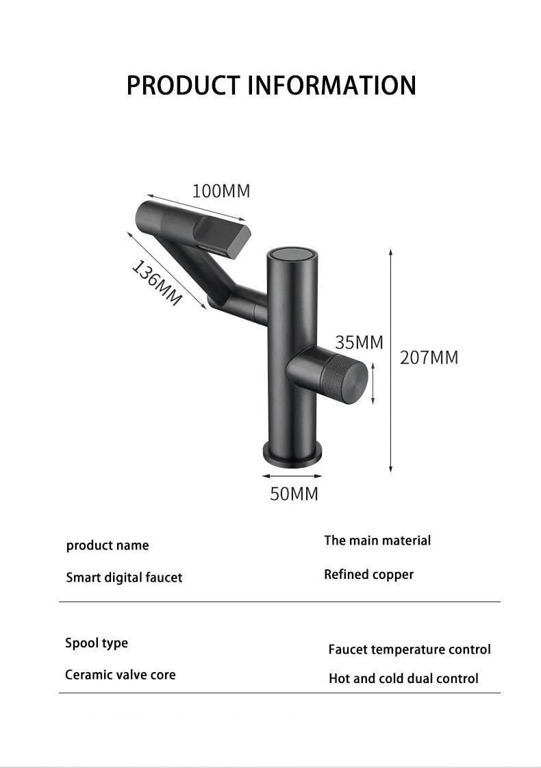 Hydroelectric Waterfall Faucet - Modern Rotating Design