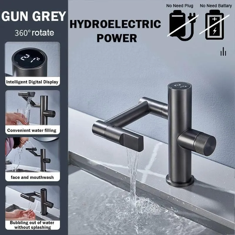 Hydroelectric Waterfall Faucet - Modern Rotating Design