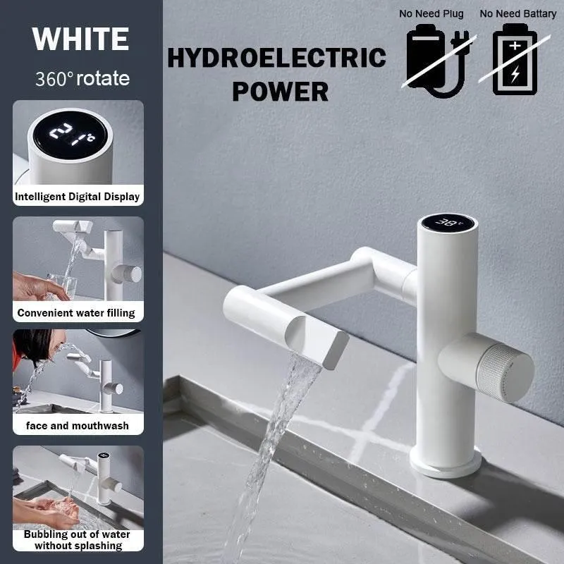 Hydroelectric Waterfall Faucet - Modern Rotating Design