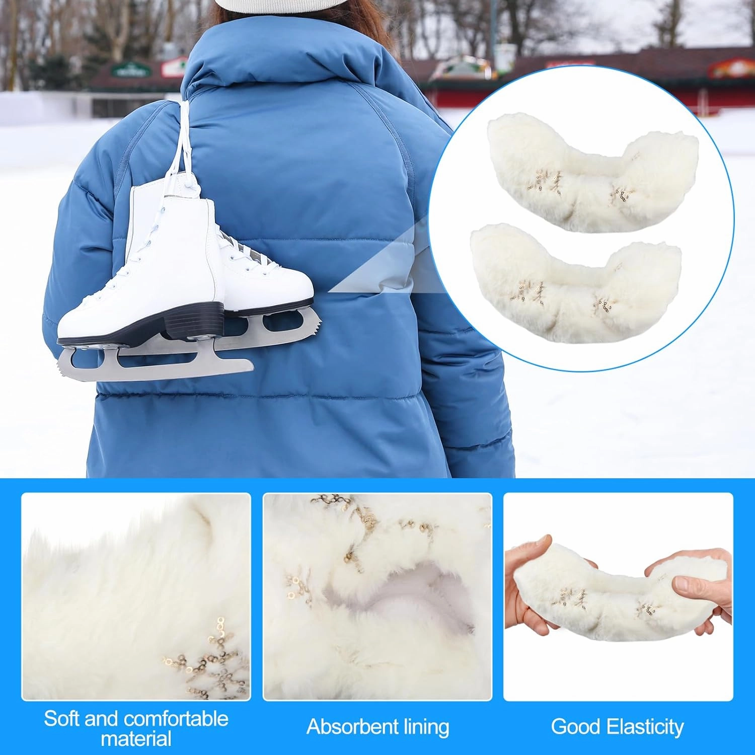 Ice Skate Blade Covers Ice Skate Blade Protector Ice Blade Guards Protective Skate Covers Skating Cover for Boys Girls Men Women