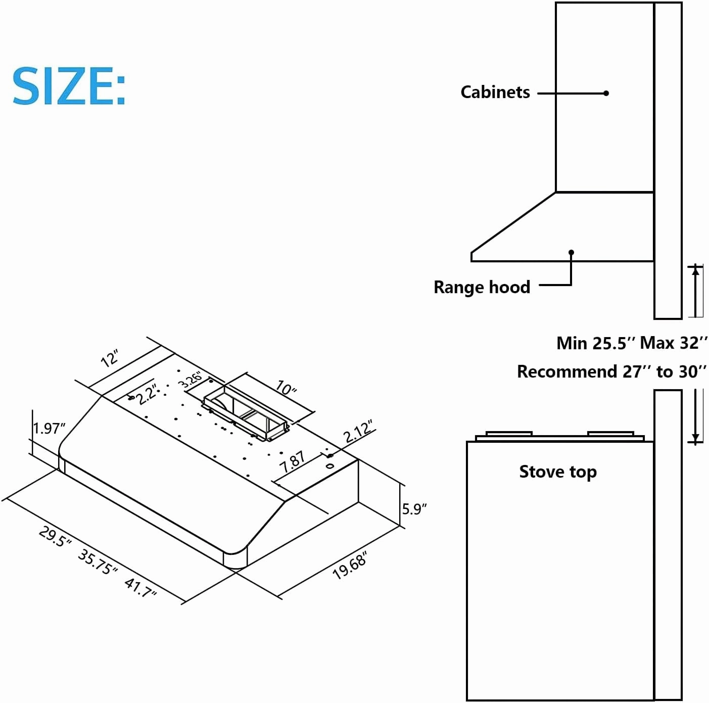 IKTCH 30 Inch Under Cabinet Range Hood with 900-CFM, 4 Speed Gesture Sensing&Touch Control Panel, Stainless Steel Kitchen Vent with 2 Pcs Baffle Filters(IKC01-30)