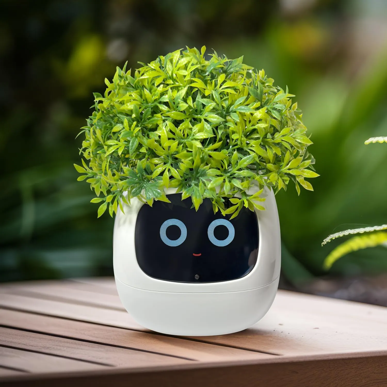 Interactive Plant Pot – Smart Planter, AI Pet Plantagotchi, tamagotchi, Leafypod and Plantiboy, Robot Flower with Feelings, Electric Maceta, Indoor Flowerpot with Water, Digital Gifts (White)