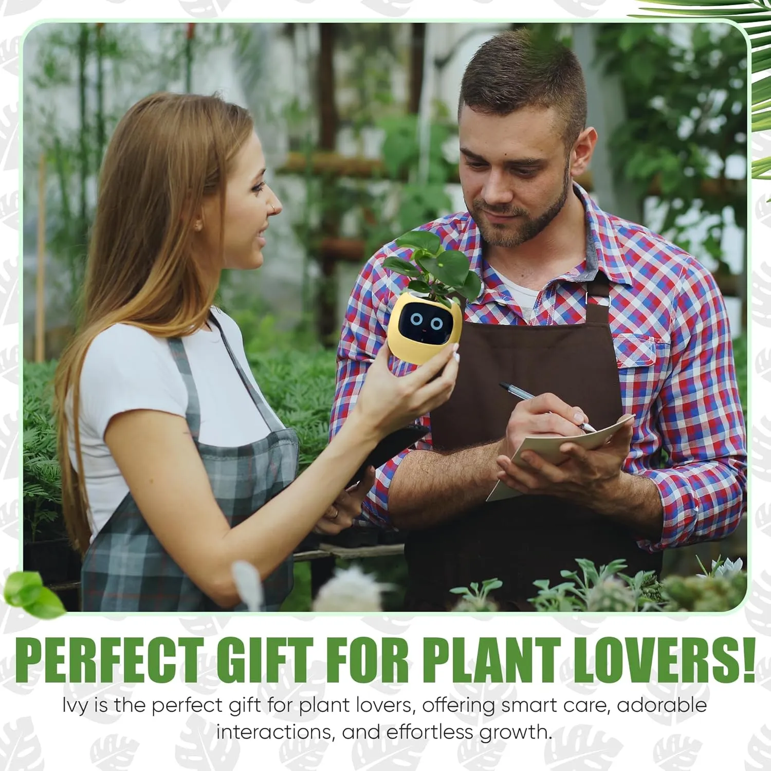 Interactive Plant Pot – Smart Planter, AI Pet Plantagotchi, tamagotchi, Leafypod and Plantiboy, Robot Flower with Feelings, Electric Maceta, Indoor Flowerpot with Water, Digital Gifts (yellow)
