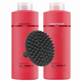 Invigo Brilliance Shampoo & Conditioner 1 Liter Duo Set   M Hair Designs Scalp Brush – for Coarse Hair, Color-Safe, Shine-Enhancing, Sulfate-Free Hair Care