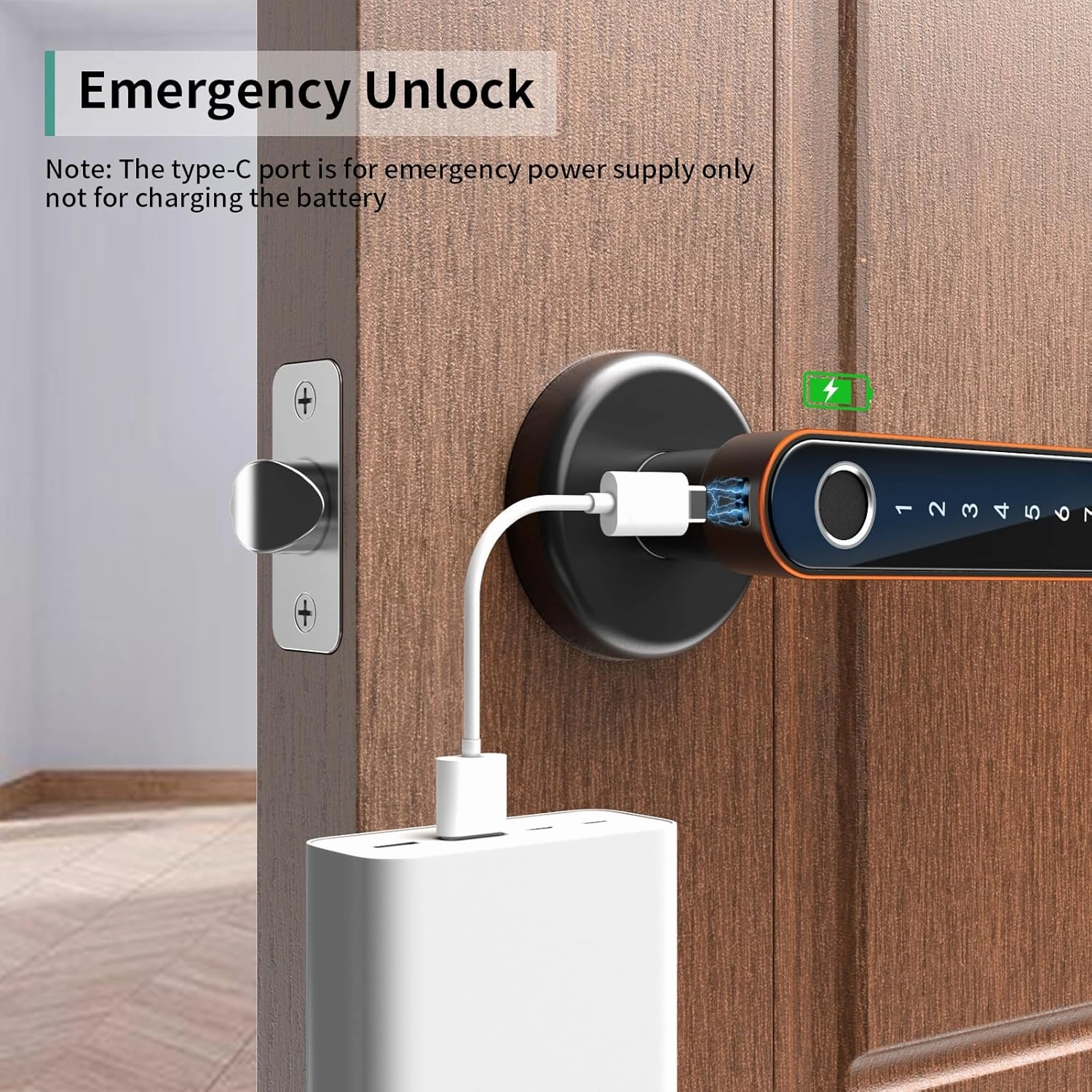IRONZON Fingerprint Door Lock Smart Door Lock with Keypad Keyless Entry Door Lock with Handle for Home Hotel Office Apartment Bedroom 191YORB