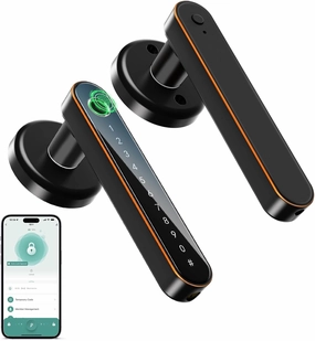 IRONZON Fingerprint Door Lock Smart Door Lock with Keypad Keyless Entry Door Lock with Handle for Home Hotel Office Apartment Bedroom 191YORB