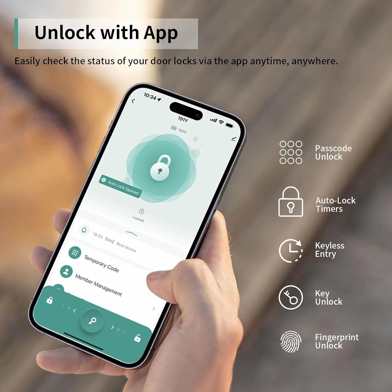 IRONZON Fingerprint Door Lock Smart Door Lock with Keypad Keyless Entry Door Lock with Handle for Home Hotel Office Apartment Bedroom