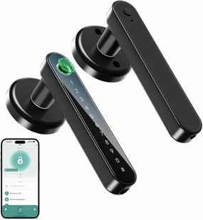 IRONZON Fingerprint Door Lock Smart Door Lock with Keypad Keyless Entry Door Lock with Handle for Home Hotel Office Apartment Bedroom