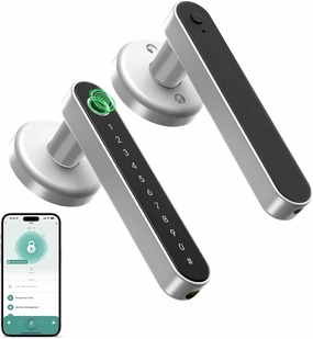 IRONZON Fingerprint Door Lock Smart Door Lock with Keypad Keyless Entry Door Lock with Handle for Home Hotel Office Apartment Bedroom