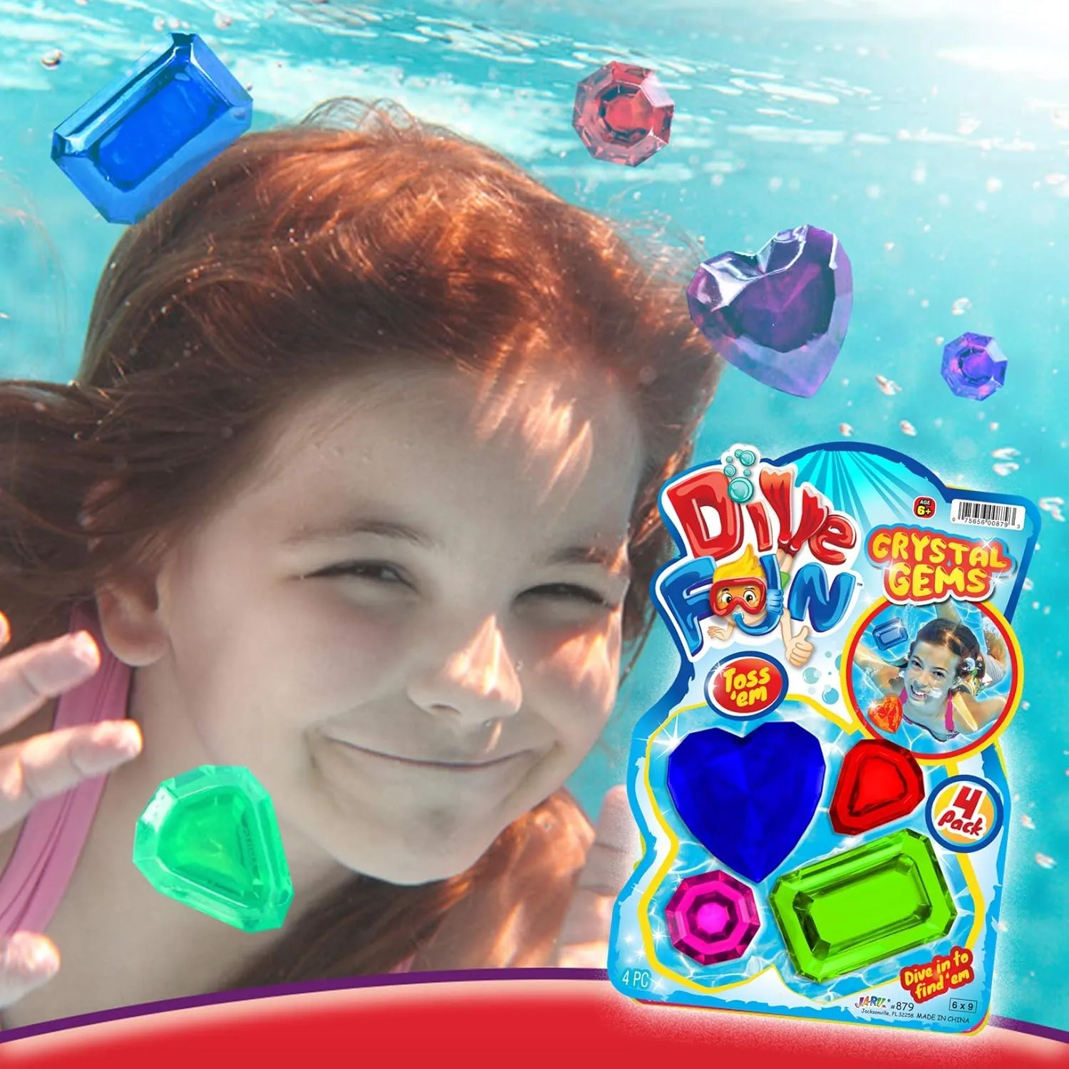 JA-RU Dive Fun Colorful Diving Gems & Jewels (12 Pack, 4 Dive Gems Each) Swimming Pool Diving Toys for Kids. Sinking Bath Toys, Party Favors & Treasure Box Prizes. 879-12p