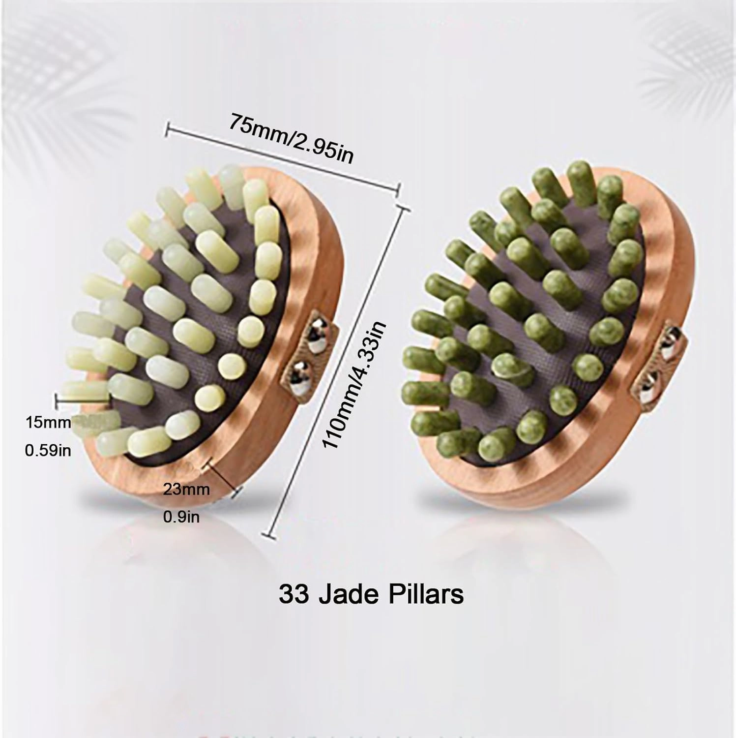 Jade Air Cushion Meridian Pressure Brush Multifunctional Massage Brush Clapping Promotes Blood Circulation Anti Cellulite Points Salon Stress Relief(2pcs,Dark Green)