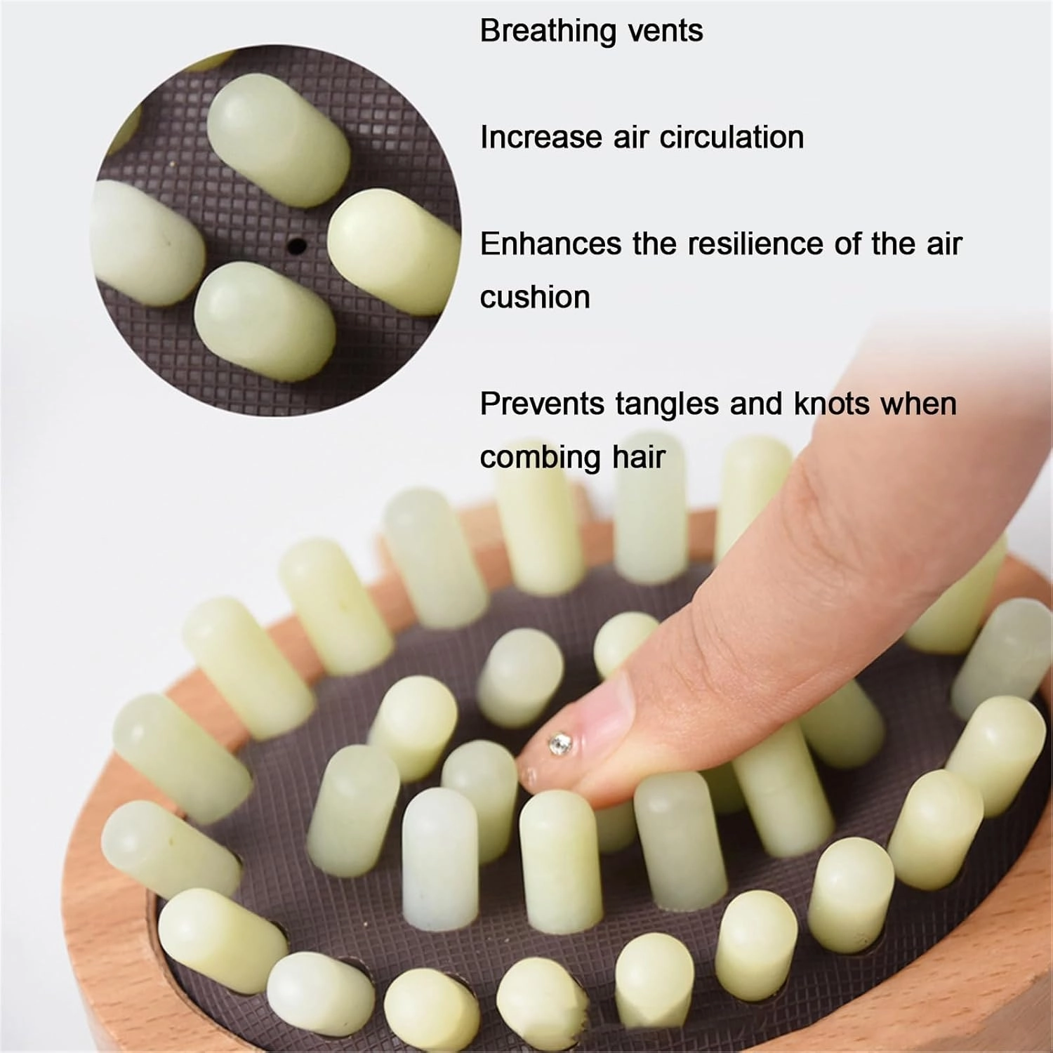Jade Air Cushion Meridian Pressure Brush Multifunctional Massage Brush Clapping Promotes Blood Circulation Anti Cellulite Points Salon Stress Relief(2pcs,Dark Green)