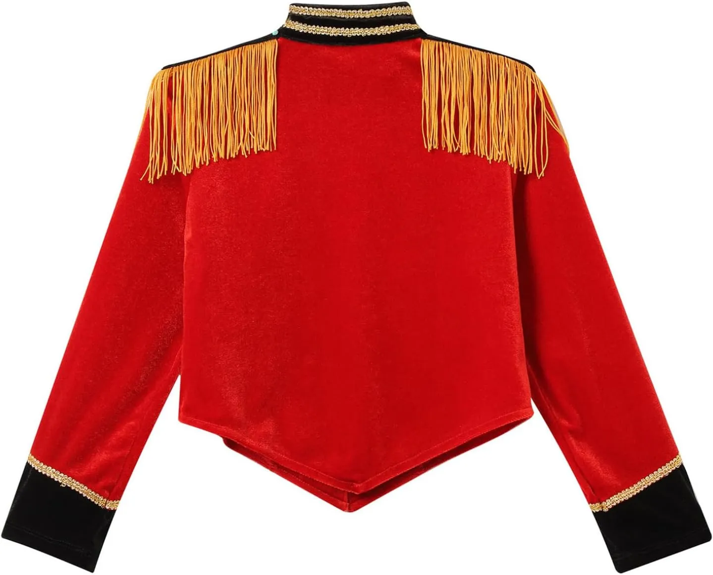 JEATHA Kids Drum Major Costume Majorette Long Sleeve Shiny Sequins Stand Collar Marching Band Uniform Coats
