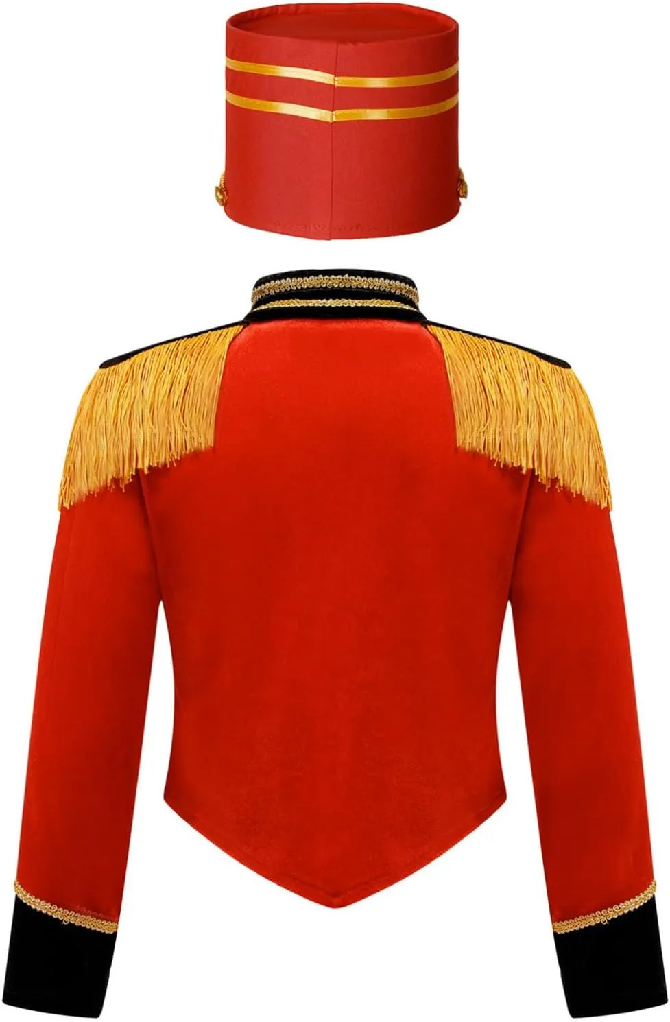 JEATHA Kids Drum Major Costume Majorette Long Sleeve Shiny Sequins Stand Collar Marching Band Uniform Coats