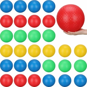 Jerify 30 Pcs 8.5 Inch Colorful Playground Ball Dodgeball Kickball Inflatable Bounce Balls Bouncy Ball PVC Balls for Kids Adults Beach School Party Game Indoor Outdoor, 4 Colors