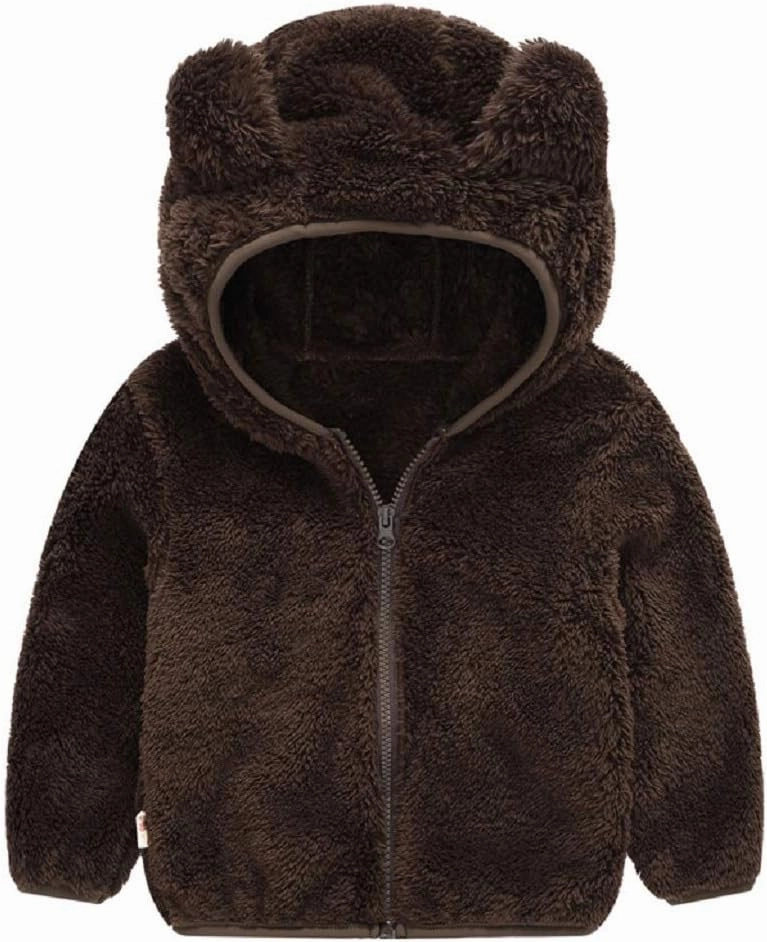JESKIDS Toddler Girls Boys Fleece Hoody Jacket Zip Up Teddy Coat Warm Winter Outwear