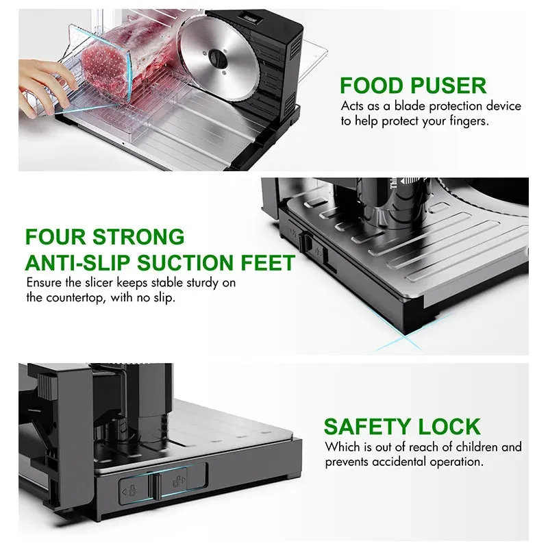 JIQI Foldable Meat & Veg Slicer – Adjustable Thickness