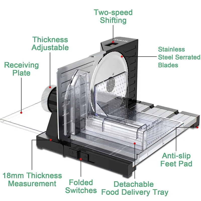 JIQI Foldable Meat & Veg Slicer – Adjustable Thickness