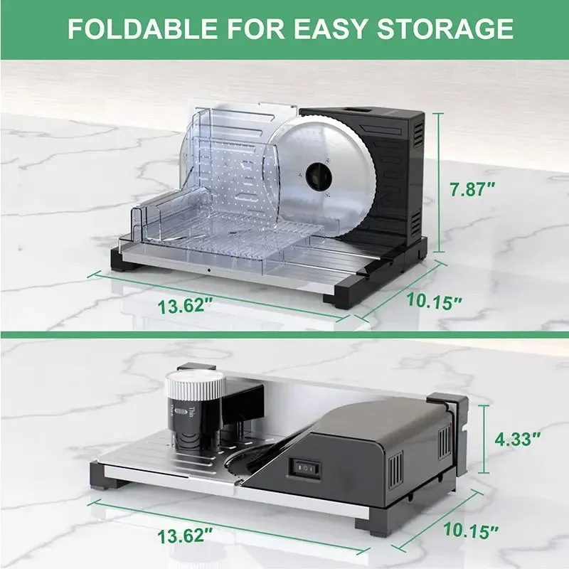 JIQI Foldable Meat & Veg Slicer – Adjustable Thickness