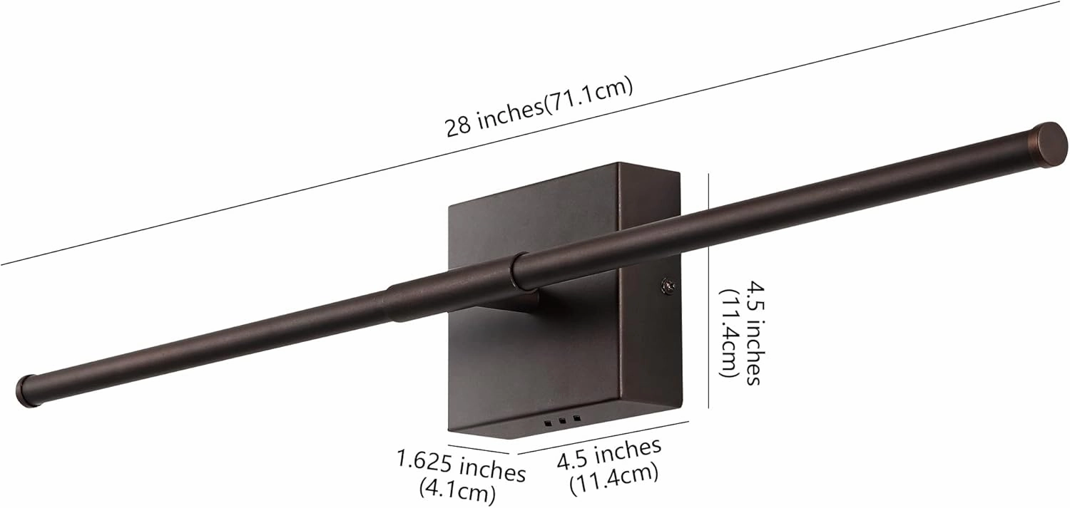 JONATHAN Y JYL7022D Makena 28" Dimmable Integrated LED Modern Metal Wall Sconce Contemporary Minimal 3000K 10W Bulbs Entryway Lobby Kitchen Bathroom Bedroom Living Room Hallway, Oil Rubbed Bronze