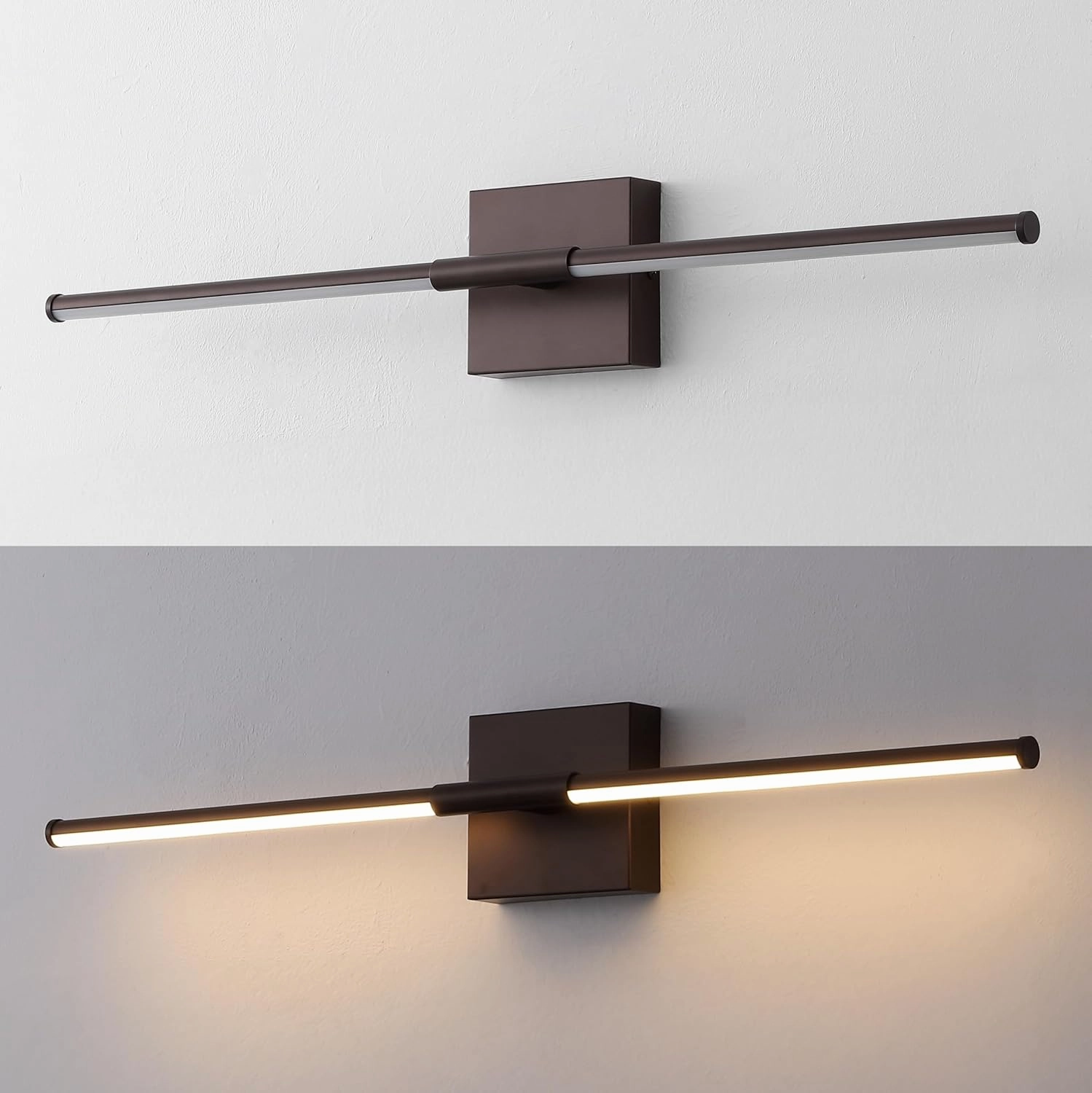 JONATHAN Y JYL7022D Makena 28" Dimmable Integrated LED Modern Metal Wall Sconce Contemporary Minimal 3000K 10W Bulbs Entryway Lobby Kitchen Bathroom Bedroom Living Room Hallway, Oil Rubbed Bronze