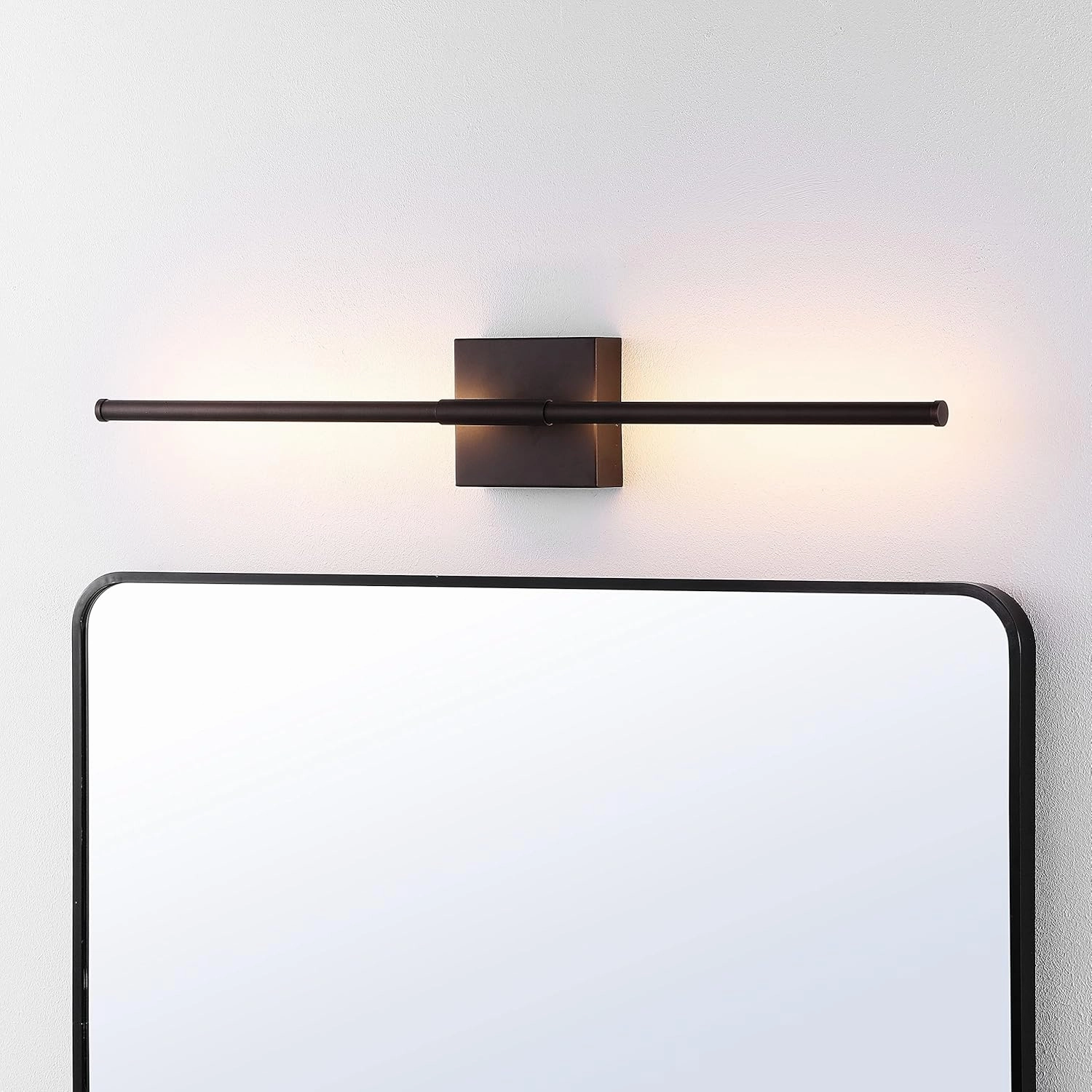 JONATHAN Y JYL7022D Makena 28" Dimmable Integrated LED Modern Metal Wall Sconce Contemporary Minimal 3000K 10W Bulbs Entryway Lobby Kitchen Bathroom Bedroom Living Room Hallway, Oil Rubbed Bronze