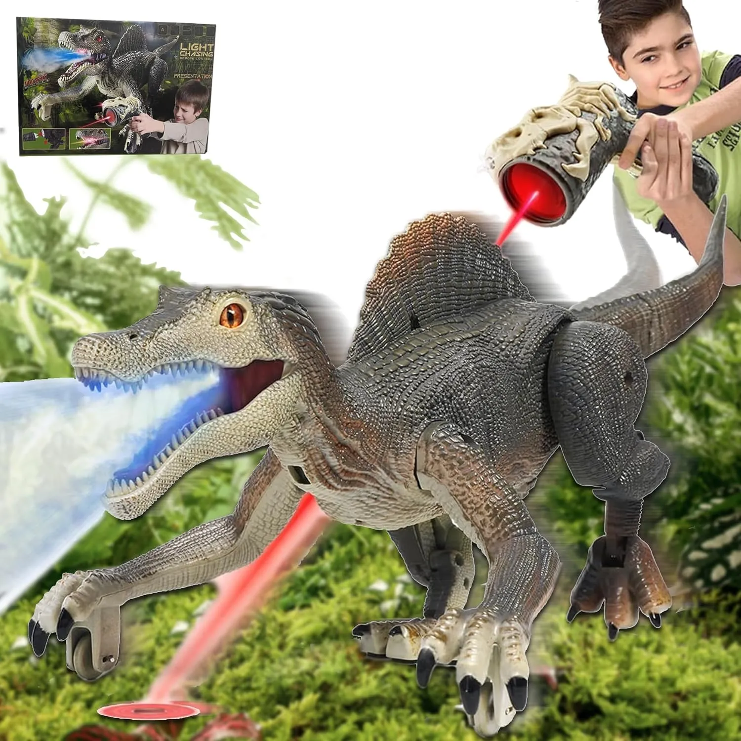 JONZOO Dinosaur Toys for Kids 3-5, Remote Control Dinosaur Toys for Boys 5-7, Birthday Gifts Ideas for 3 4 5 6 7 8 9 10 Year Old Boys
