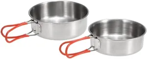 JSEIAJB Bowls with Foldable Handle Stainless Steel Bowl Dinner Plates Outdoor Camping Tableware Kitchen Dinner Lunch Food Container