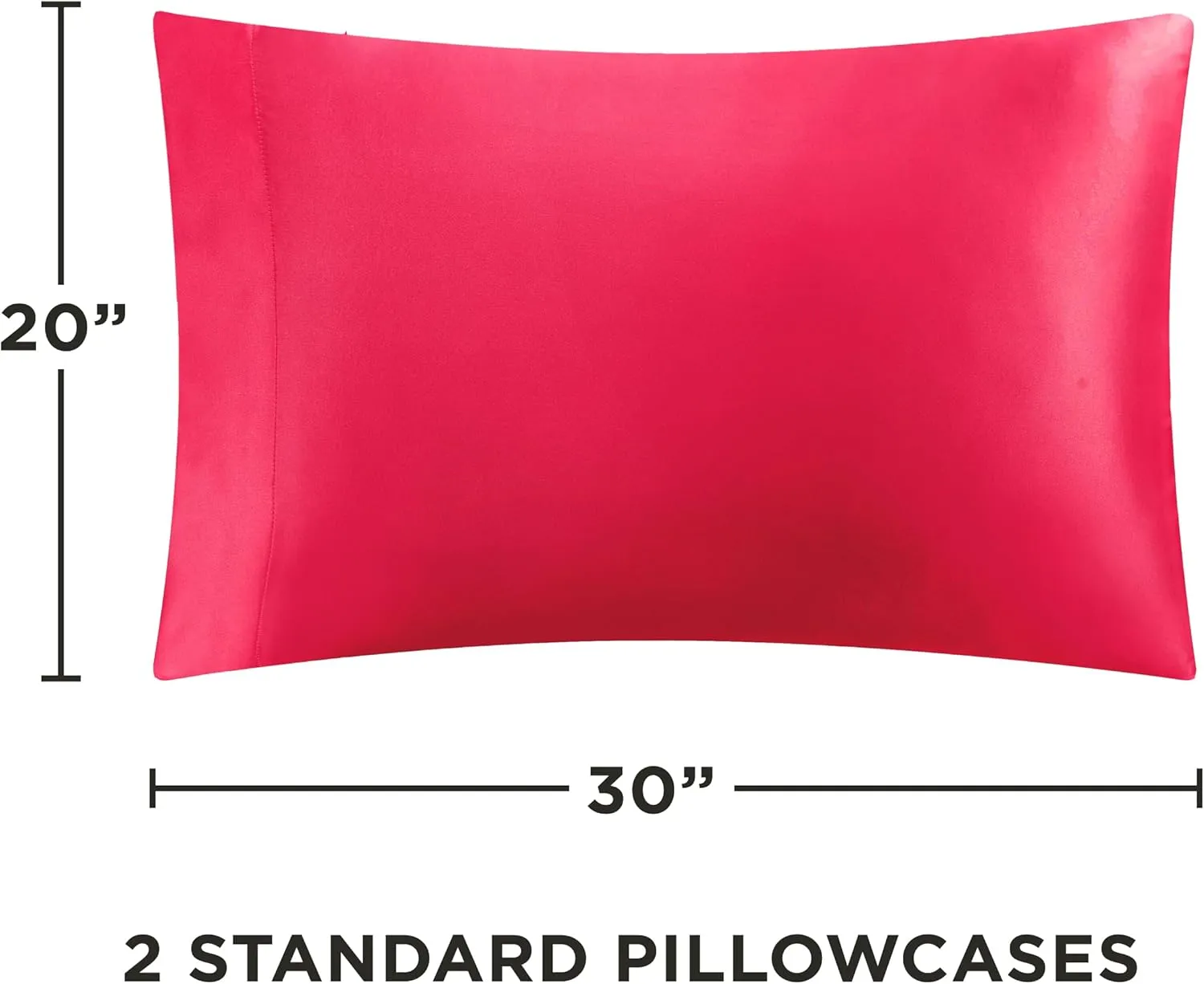 Juicy Couture Queen Size Satin Bed Sheet Set, Deep Pocket Silky Queen Sheet Set with 1 Fitted Sheet, 1 Flat Sheet, and 2 Pillow Case, Wrinkle Resistant and Anti Pilling Bed Sheets - Hot Pink