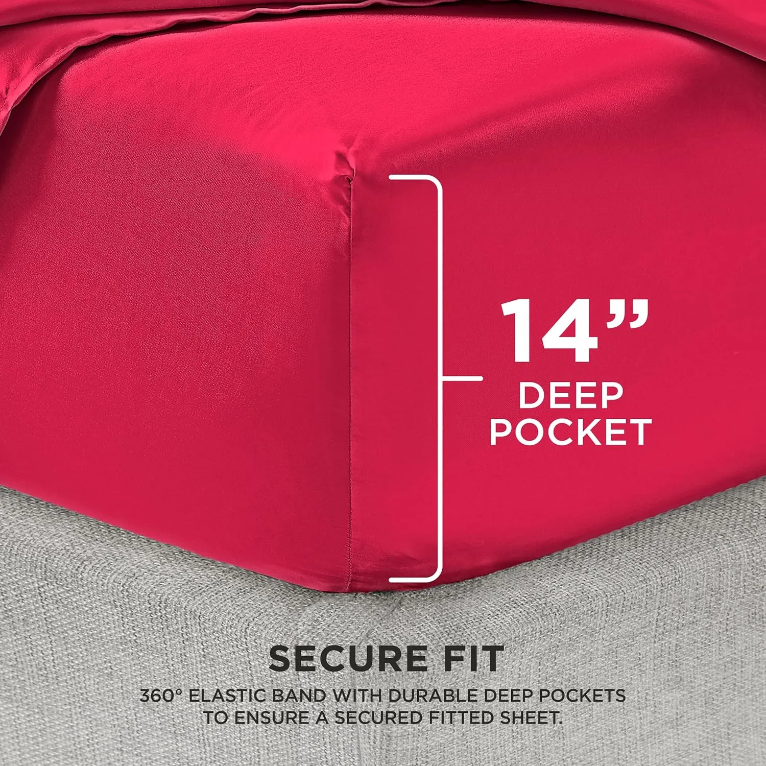 Juicy Couture Queen Size Satin Bed Sheet Set, Deep Pocket Silky Queen Sheet Set with 1 Fitted Sheet, 1 Flat Sheet, and 2 Pillow Case, Wrinkle Resistant and Anti Pilling Bed Sheets - Hot Pink