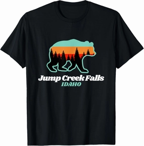 Jump Creek Falls Idaho Fishing Summer Bear T-Shirt