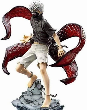 Kaneki Ken Figures Kaneki Ken Anime Figure Statues Interchangeable Head Anime Action Figurine for Fans 23CM/9.06IN