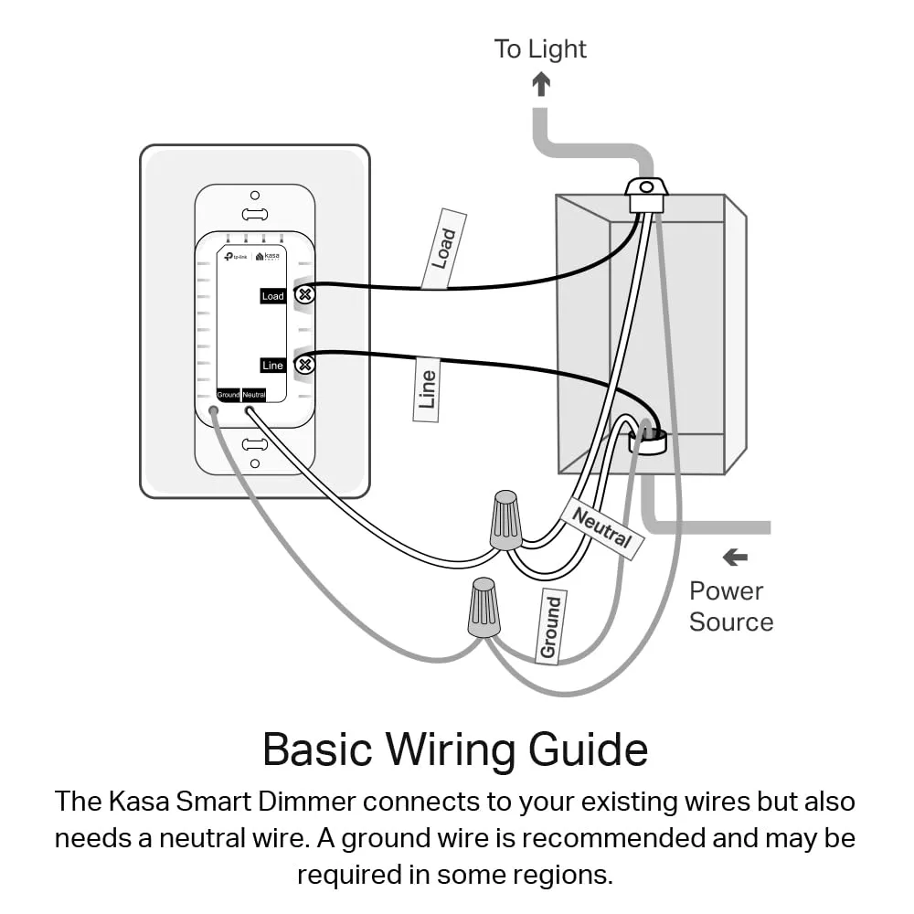 Kasa Matter Smart Dimmer Switch: Voice Control w/Siri, Alexa & Google Assistant | UL Certified | Timer & Schedule | Easy Guided Install | Neutral Wire Required | Single Pole | 2.4GHz Wi-Fi | KS225