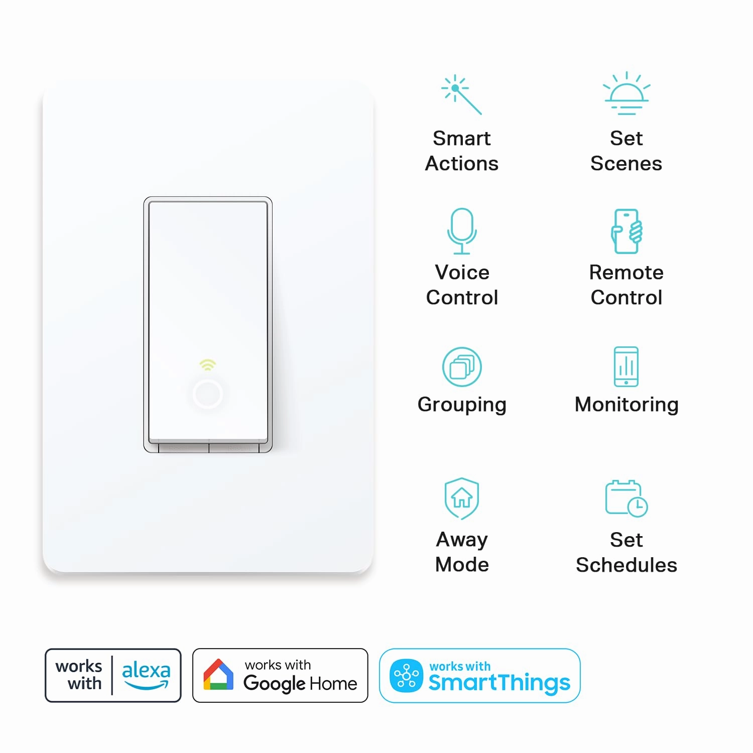 Kasa Smart 3 Way Switch HS210 KIT, Needs Neutral Wire, 2.4GHz Wi-Fi Light Switch works with Alexa and Google Home, UL Certified, No Hub Required, White,2 Count (Pack of 1)